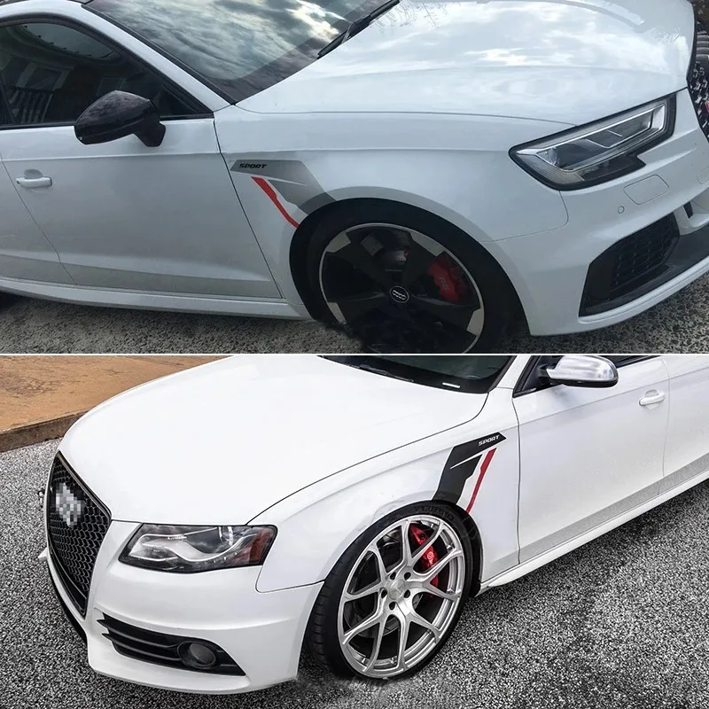 

Sport Racing Side Fender Sticker Decal Vinyl Graphics for Audi A4 RS4 A3 RS3 A5 A6 Q3 Q5 Q7 TT Golf 6 7 BMW