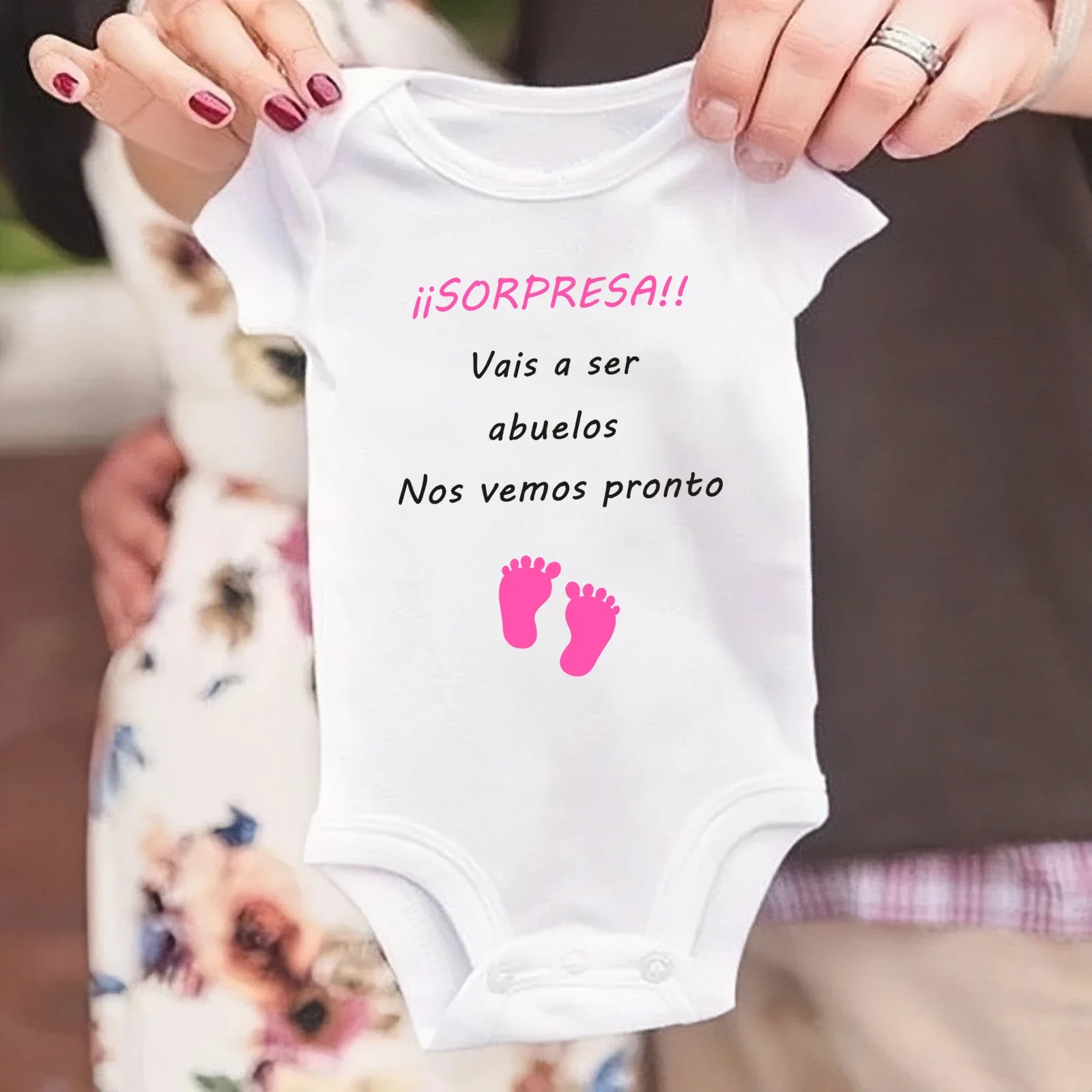 Sorpresa Vais a Ser Abuelos Baby Romper Pregnancy Announcement Newborn Bodysuit Infant Clothes New Grandparent Gifts