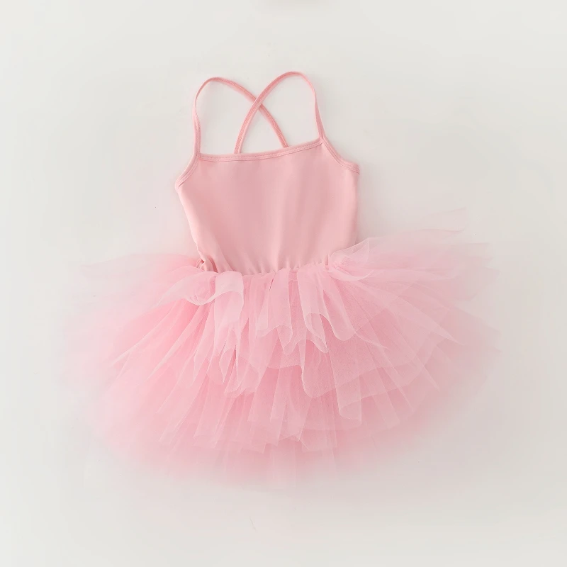 Sarong de danse licou pour filles, confortable et respirant, à la mode, vêtements d'entraînement de Ballet une pièce, jupe bouffante, nouvelle collection été