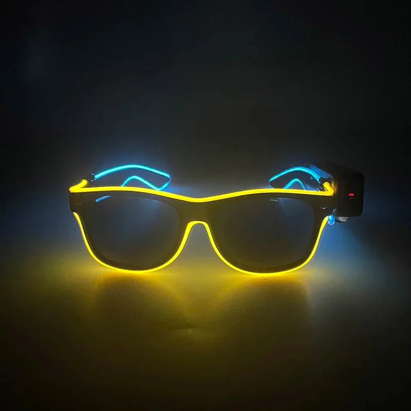 New Cool Wireless Glowing LED Light Up Glasses Luminous Neon Sunglasses For wedding Rave Festival Party disco nightclub gift view 3
