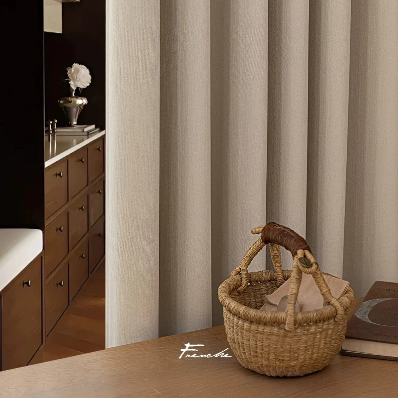 

European Simple Curtains Blackout Chenille Bedroom Custom Size Luxury White Tulle Modern Window Sheer Fashion Door Fabric