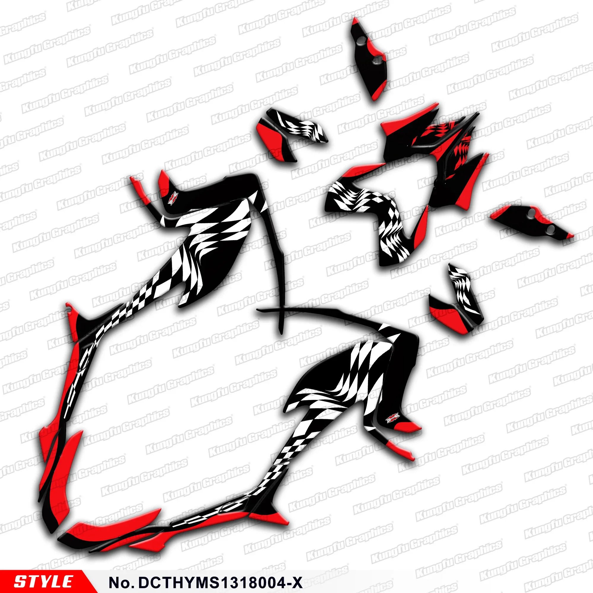 

JY RACING Graphics Sticker Kit for Ducati Hypermotard Hyperstrada 821 939 2013 2014 2015 2016-2018, Style No.DCTHYMS1318004-X