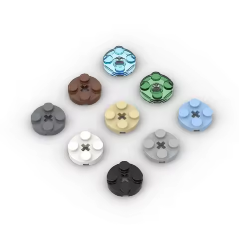 MOC 10PCS Puzzle Particle 4032 Round 2x2 With Axle Hole Building Blocks Kit Plate Bricks Idea Toys Children Gifts Dropshipping