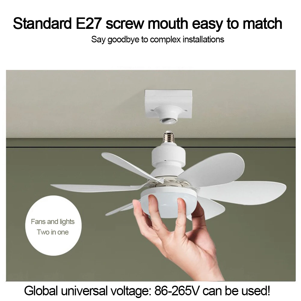 40W 2-in-1 Ceiling Fan with Light Remote Control Fan Lights Dimmable E27 Socket Bedroom Living Room Kitchen Office Bathroom