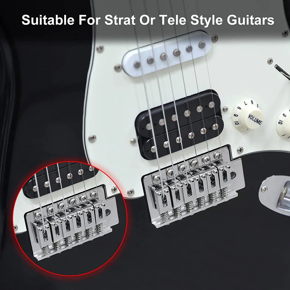 10.5mm Guitar Tremolo Bridge Saddles for Fender Stratocaster Strat Telecaster Tele Electric Guitar Accessories,Silver