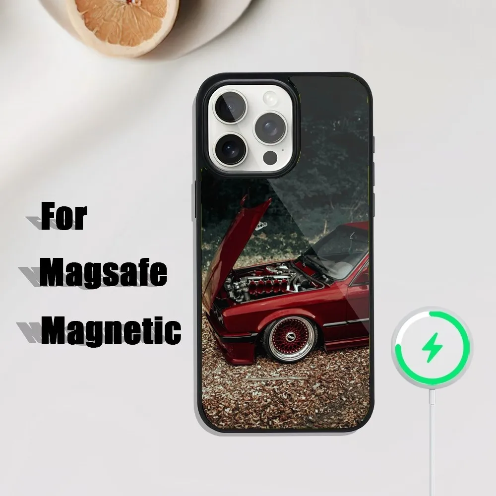 حافظة هاتف للسيارة B-BMW E20 E30 E36 لهواتف iPhone 16,15,14,13,12,11,Plus,Pro,Max Mini Magsafe شحن لاسلكي مغناطيسي