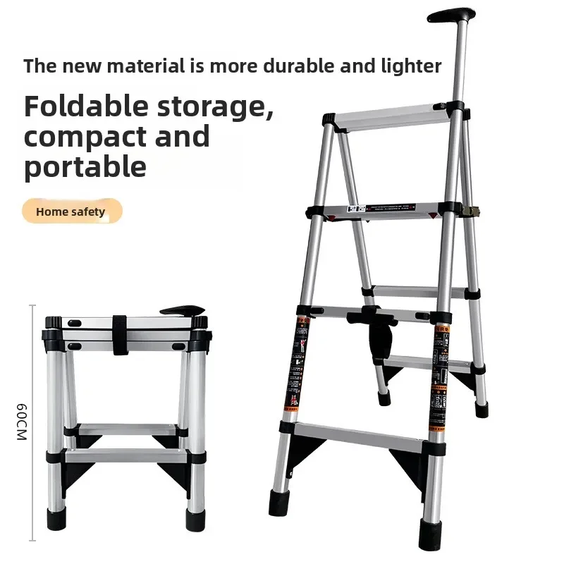 Telescopic herringbone ladder Stainless steel bamboo ladder Lifting stairs One-key shrinkage Thickened lifting engineering