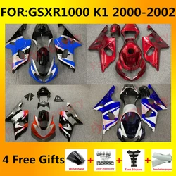 Motorcycle Fairings Kit for GSXR1000 00 01 02 GSXR 1000 K1 K2 2000 2001 2002 Injection mold Bodywork full fairing kits Set zxmt