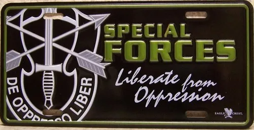 Aluminum Military License Plate 1st Special Forces Liberate from Oppression NEW Aluminum