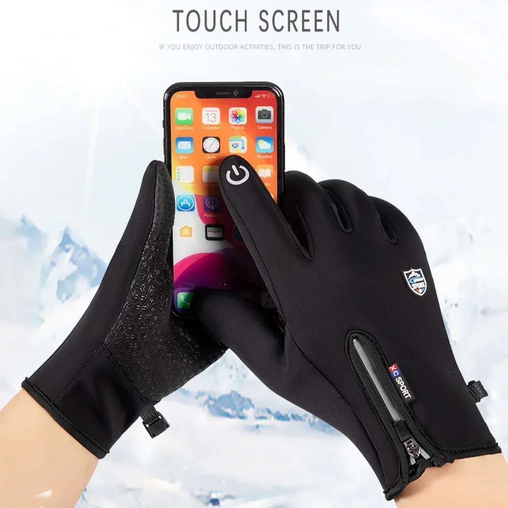 YANBIGUO Winter Thermal Cycling Gloves for Men&Women,Waterproof Warm Non-Slip Touch Screen Gloves for Outdoor Running,Driving - Image 3