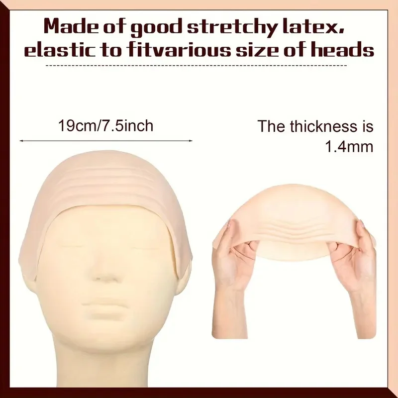 Bald Outfit Cosplay Accessories Set with Latex Bald Hat And Nylon Wig Cap for Halloween Christmas Carnival April Fool's Party image 5