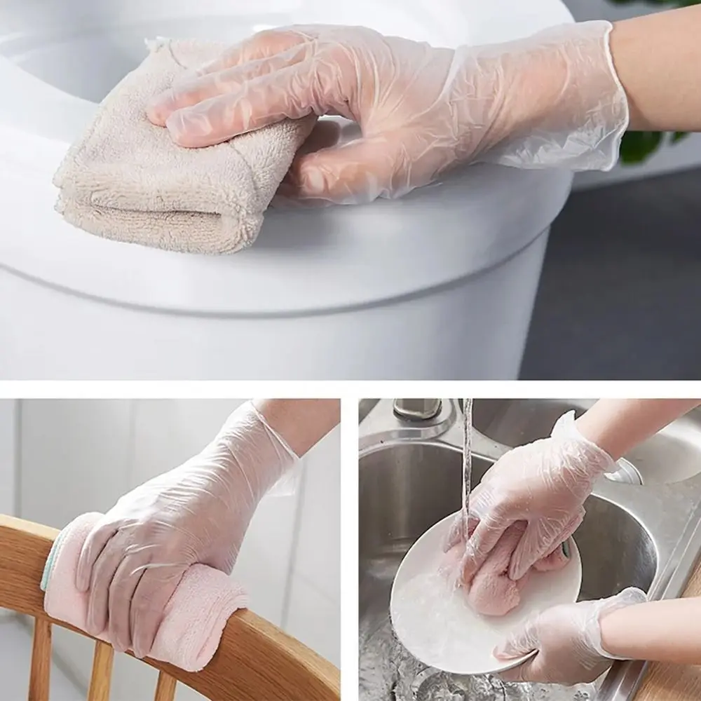 100Pcs New Acid Work Safety Disposable Gloves Food Grade Transparent Cleaning Gloves TPE Non-Slip Latex Free Gloves