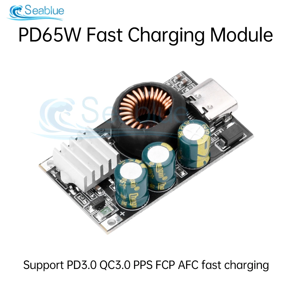 PD65W Fast Charging Module Type-C 10-30V Mobile Charge Board Car DIY Fast Charging Module Supports PD3.0 QC3.0 PPS FCP AFC