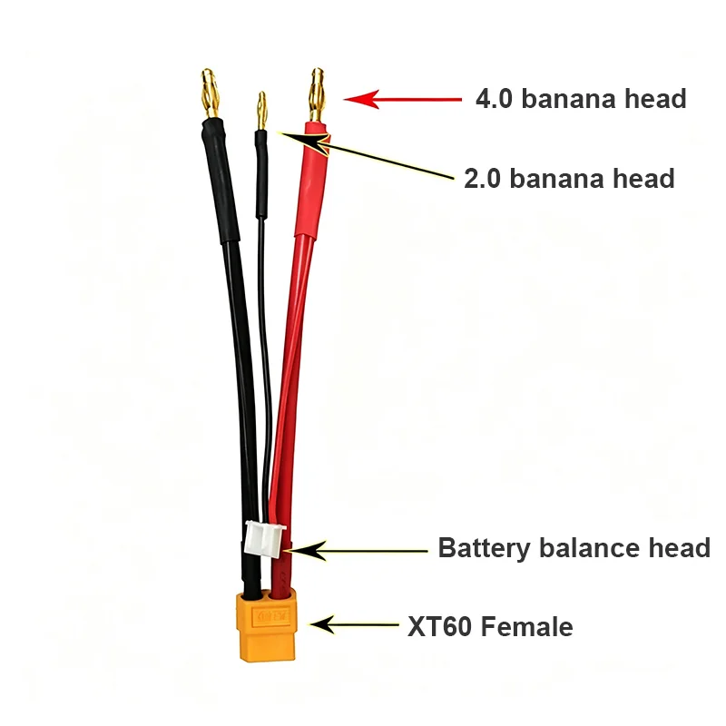 XT90/XT60 TRX Hard Shell Battery B6AC Balanced Charging Cable XT30 EC5 T-type To 4.0MM 5.0MM Banana Plug Car Model Battery Wire