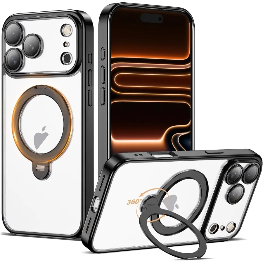 Supporto ad anello magnetico con rotazione a 360° compatibile con la custodia per iPhone 17 Pro per accessori Mag-Safe