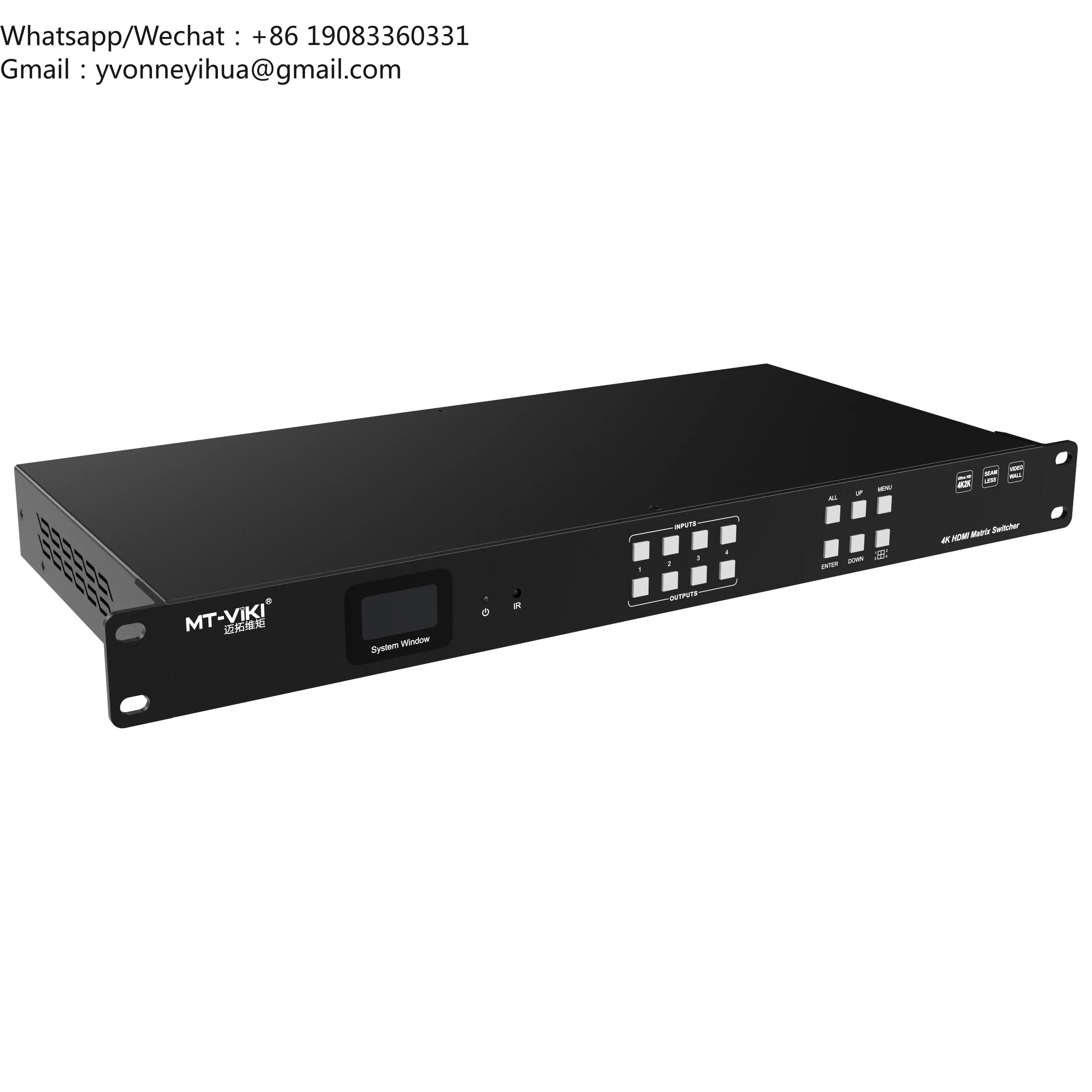 Seamless HDMI Matrix 4x4 4K 30hz HDMI Matrix Switch Support Video Wall Controller 2x2 EDID + Audio