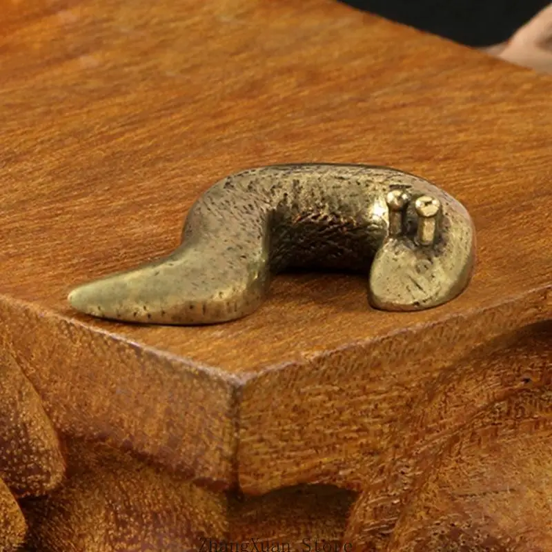 Schneckenskulptur aus massivem Messing, Heimdekoration, Kunstwerk mit einzigartigem Metallic-Finish, 3 x – Detail 3