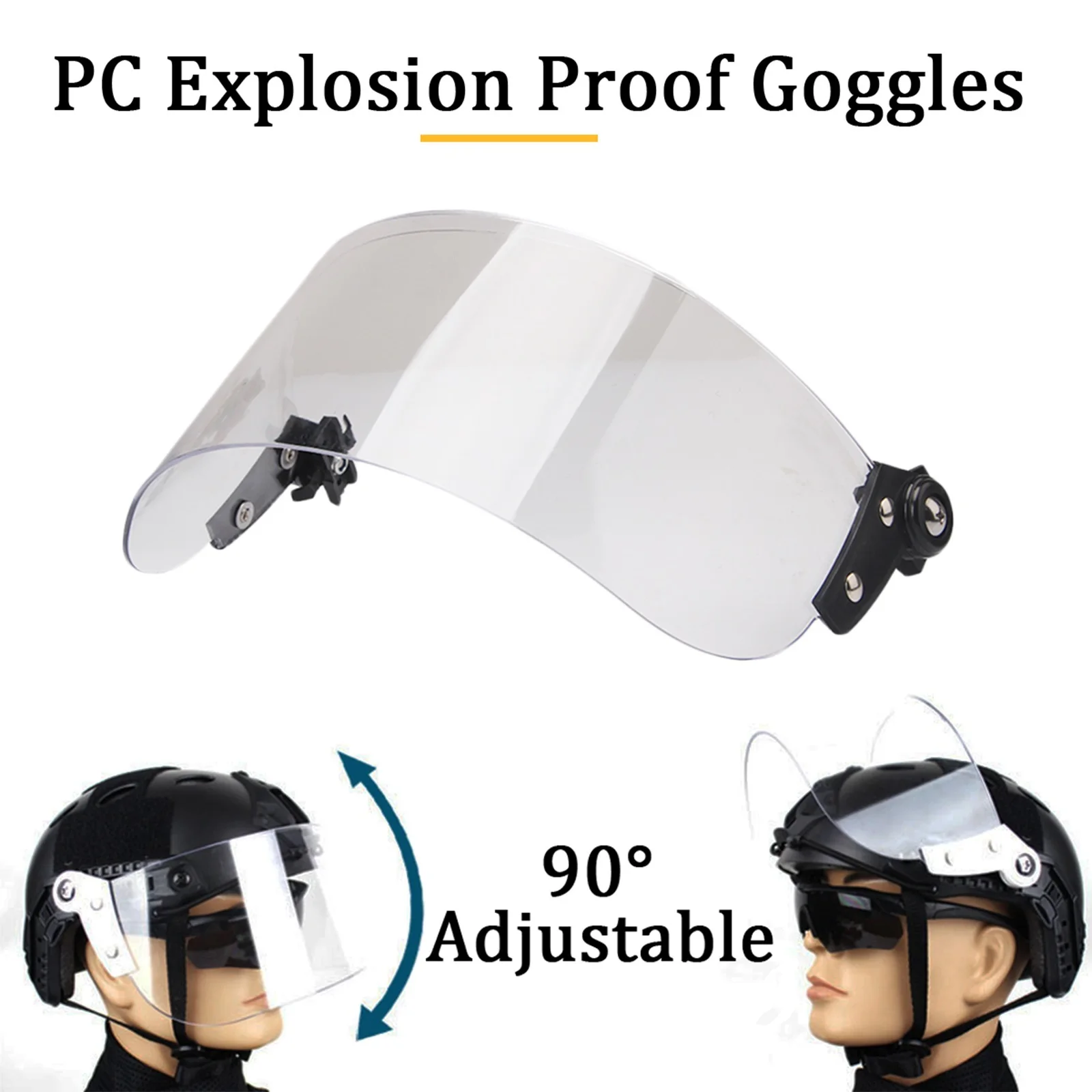 Casco MICH 2000 táctico con visera transparente para airsoft y paintball - imagen 2