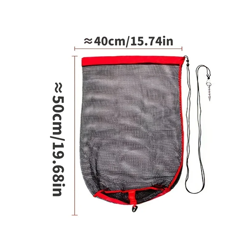 Outdoor Drawstring Live Fish Net Fish Protection Kit Net Pocket Fish Bag Invisible Fishing Net Bag Diving Fishing Net Bag