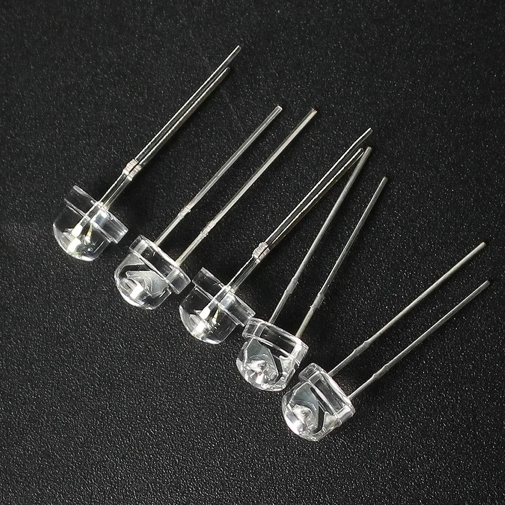 50PCS 5MM F5 Super Helle LED Lampe Strohhut LED Leuchtdiode Weiß Blau Grün Rot Gelb