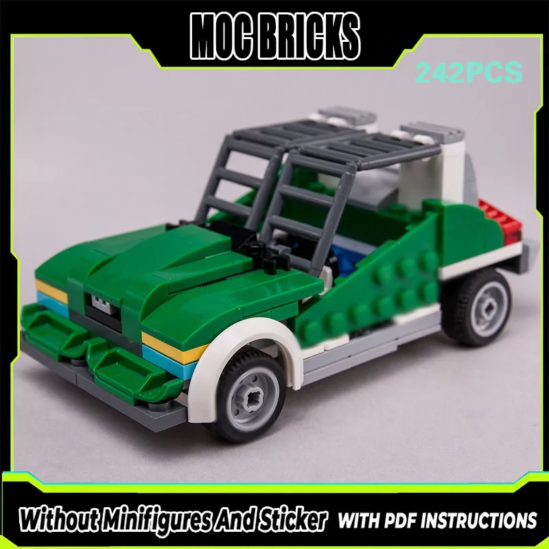 

Speed Racing Car Model MOC Building Bricks Green Off-Road Vehicle Modular Technology Gifts Holiday Assemble Children Toys Suit