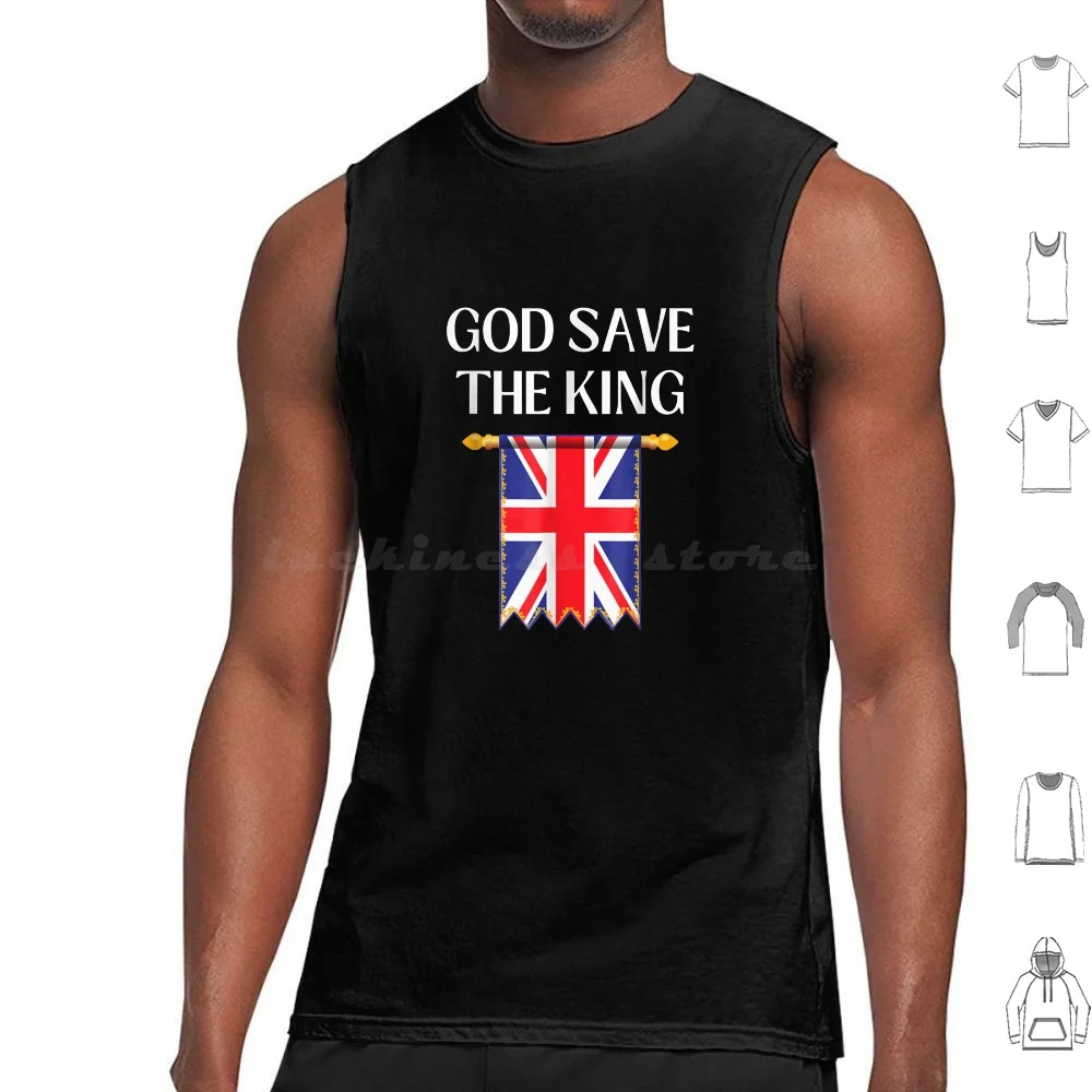 

God Save The King-Uk Британский флаг Джек Англия Майки с принтом Хлопок God Save The King Великобритания Британский флаг Джек Англия Бог