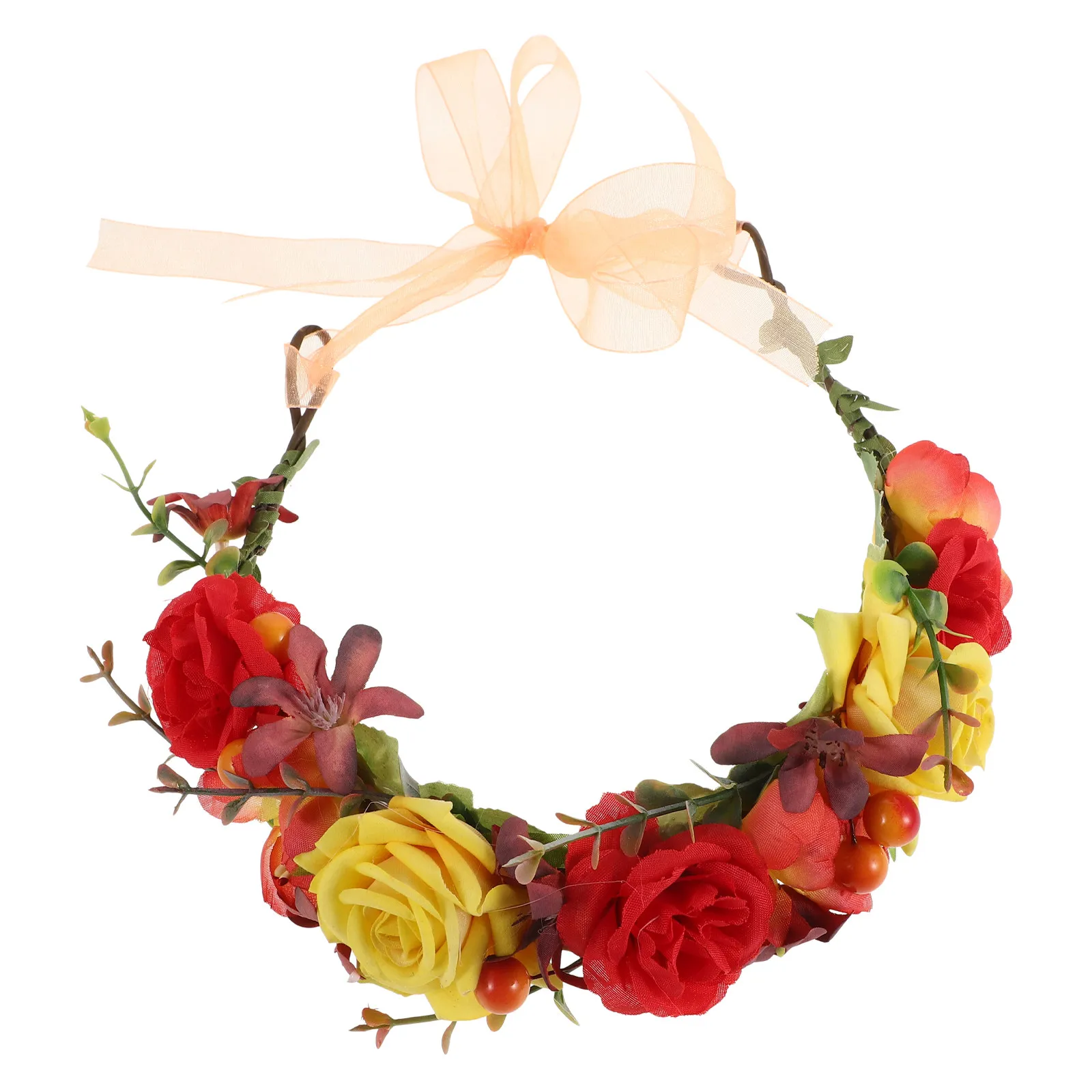 Rose Flower Headband Lightweight Comfortable Bridal Hair Hoop for Wedding Party Cosplay Headdress