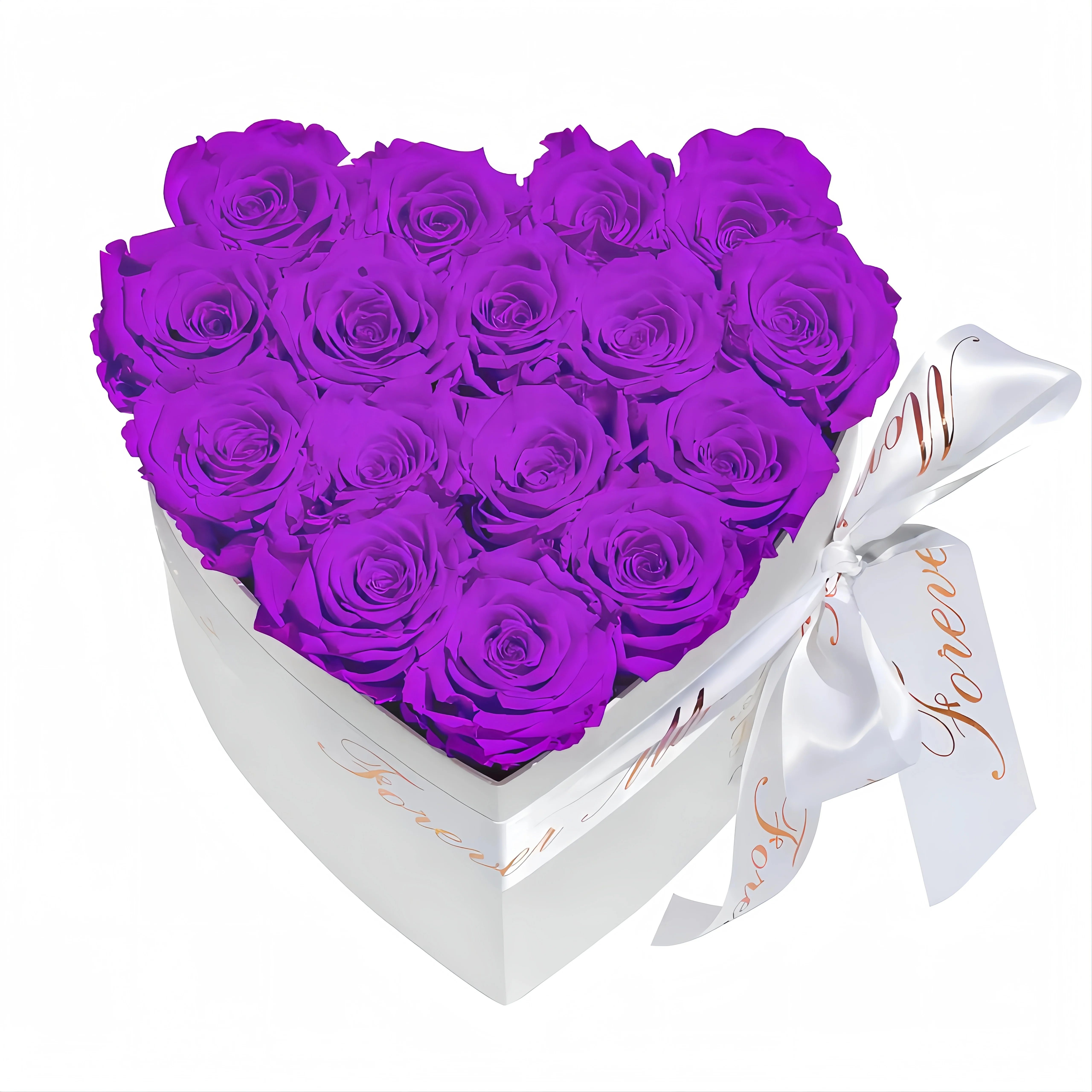 Forever Real Rose in Heart Shape Gift Box, Eternal  rose for Girlfriend,Valentine's Birthday gift, Christmas Day decor,16-18pcs