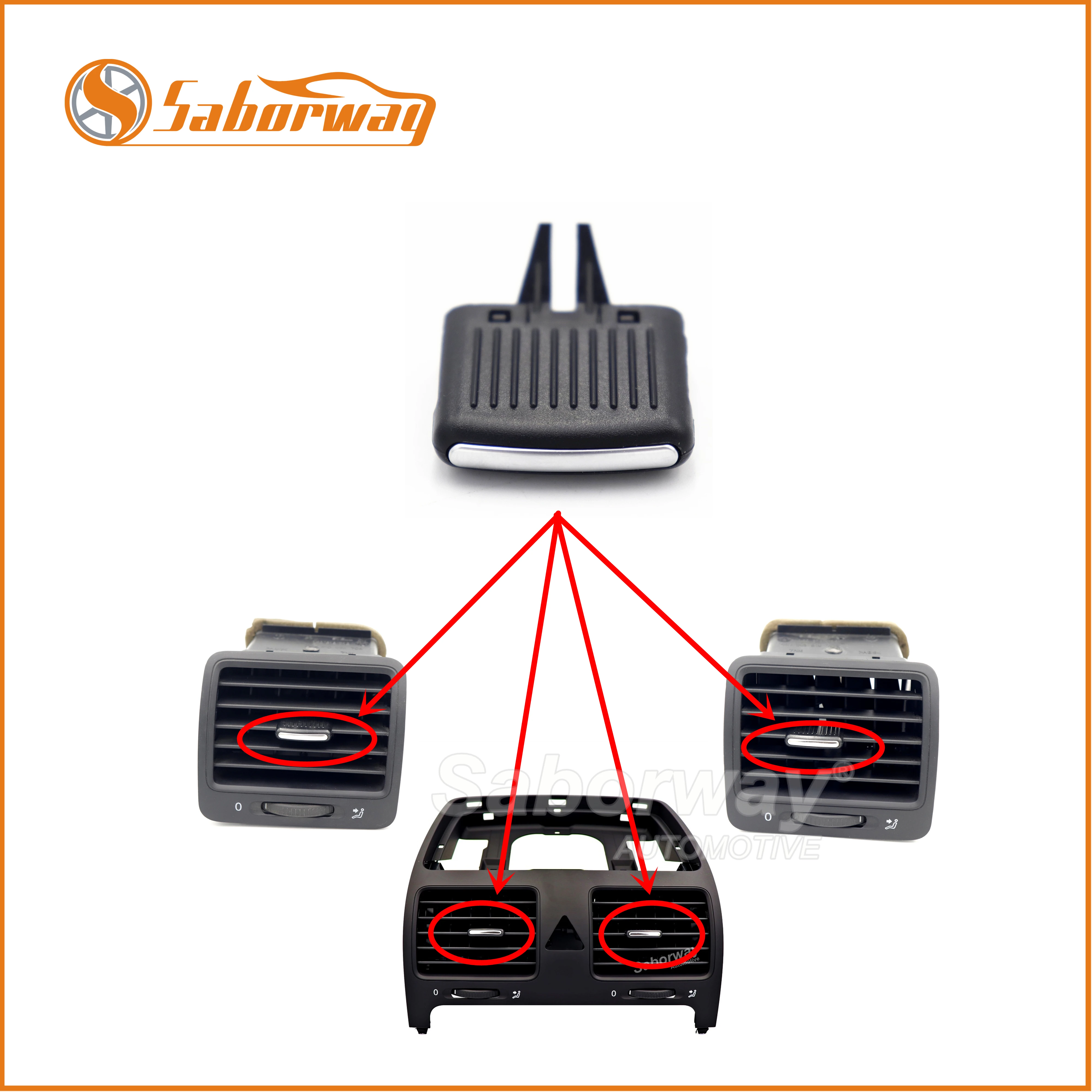 Saborway 1pcs Air Outlet Vent Grill Adjustment Silde Clip Pick For Golf 5 GTI R32 Jetta A5 MK5 GLI Rabbit 2006 2007 2008 2009