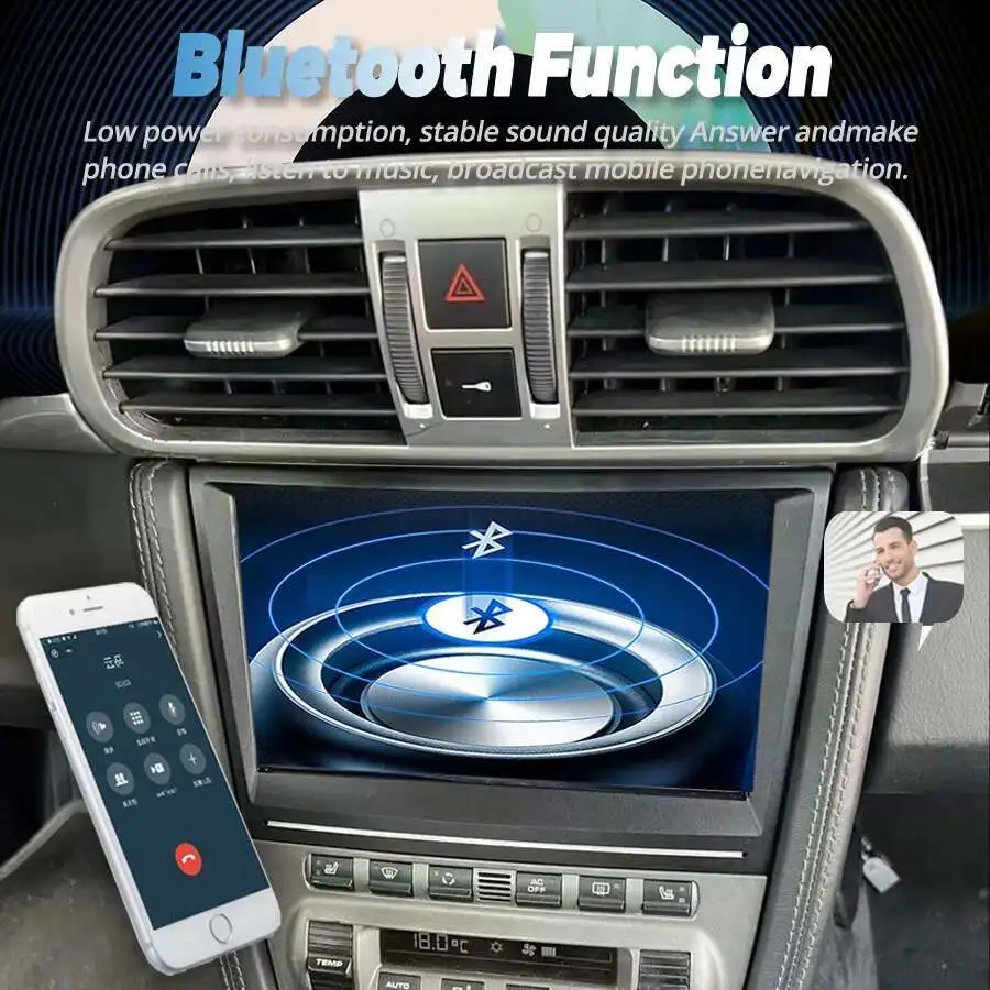 Pantalla Android de 8 pulgadas para Porsche 911 997 Boxster Cayman 987 estéreo Radio de coche reproductor de vídeo Multimedia navegación GPS Carplay Auto
