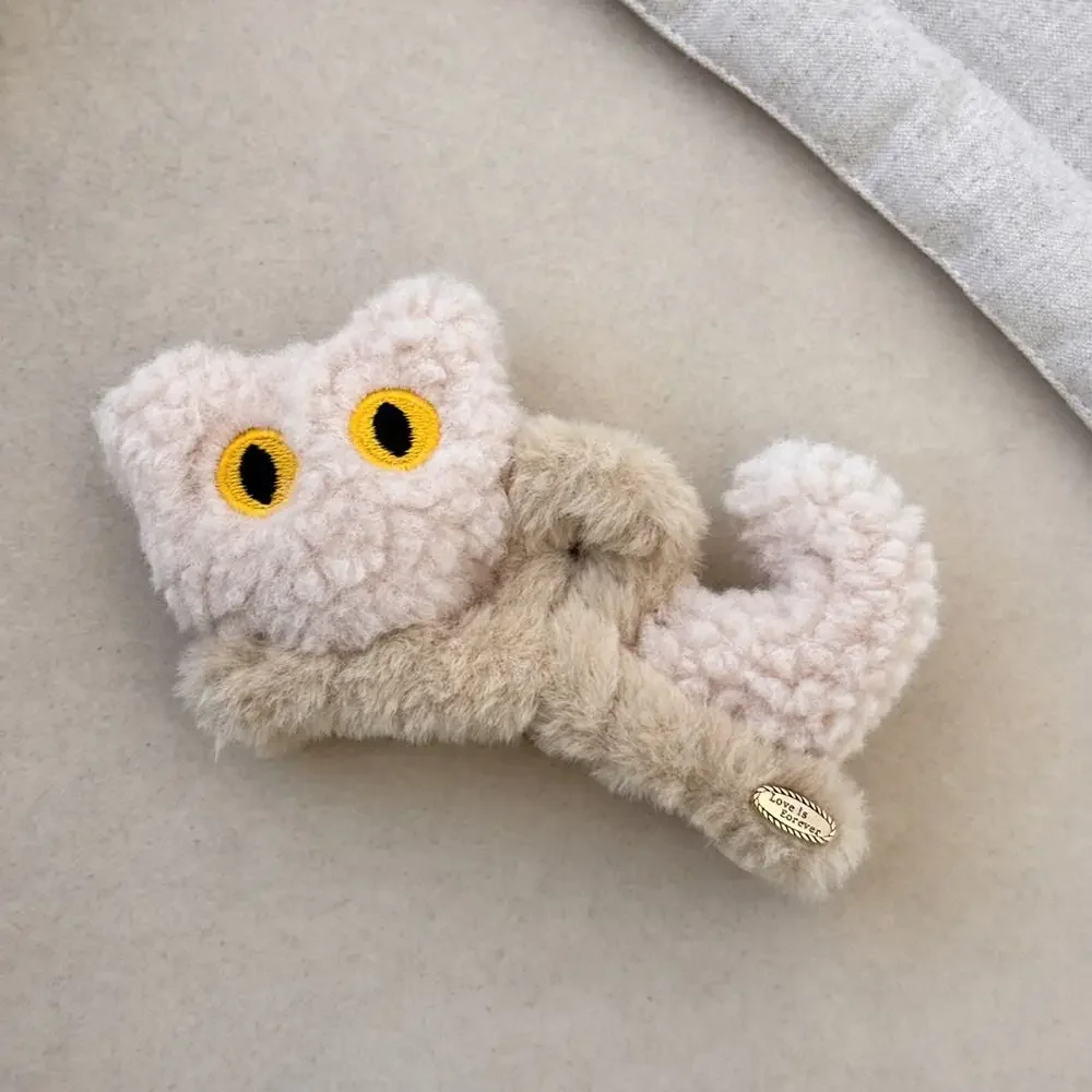 Pinza para el pelo de gato de peluche a la moda, pinzas grandes y elegantes de tiburón, accesorios para el cabello Kawaii para mujeres y niñas