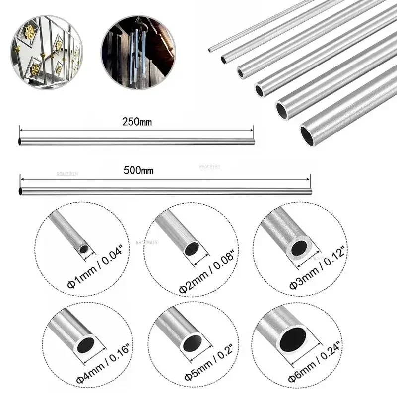 

1-10pcs Stainless Steel Tube Length 250/500mm 304 Stainless Steel Capillary Tube 1mm/2mm/3mm/4mm/5mm/6mm/8mm/10mm/12mm