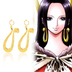Anime Boa Hancock Earrings Cute Cosplay Snake Eardrop Women Ear Clip Hook Jewelry Party Accessories Prop Gift For Friends