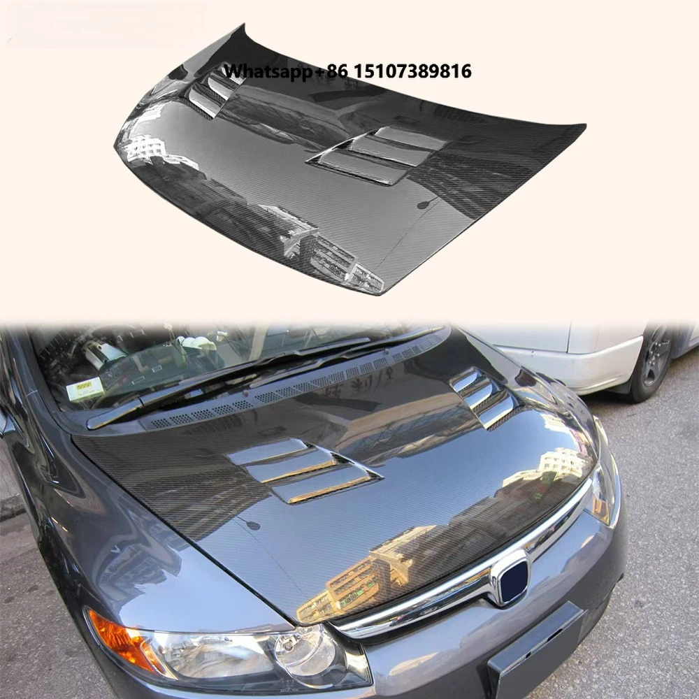 For Civic FA1 06-11 Sedan Carbon Fiber AMB Style Front Vented Cooling Hood