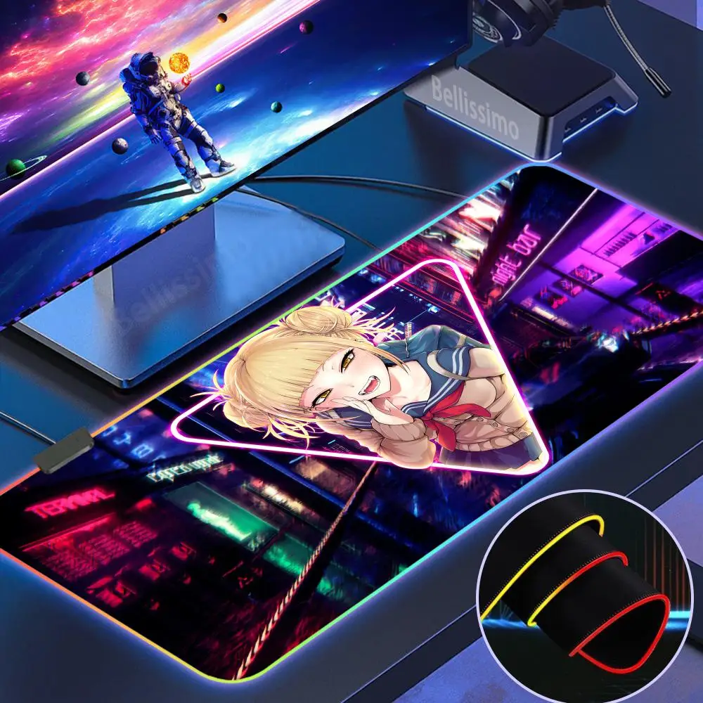 

Himiko Toga Mouse Pad RGB popular anti-slip gaming mouse pad luminous rubber Game Smooth FPS Special Rubber Mouse Mat