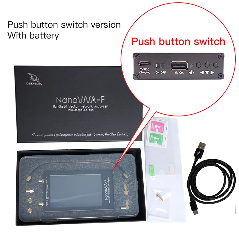 Imagem -03 - Vetor Rede Antena Analisador Lcd Metal Case Stylus para Faça Você Mesmo 10khz1.5ghz Nanovna-f V3.1 Vna hf Vhf Uhf 4.3 Ips Lcd