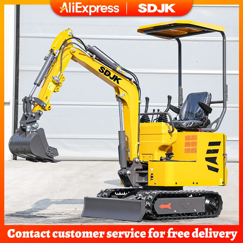 Mini excavator 1 ton can be customized on the farm using excavator with a variety of auxiliary tools Small excavator