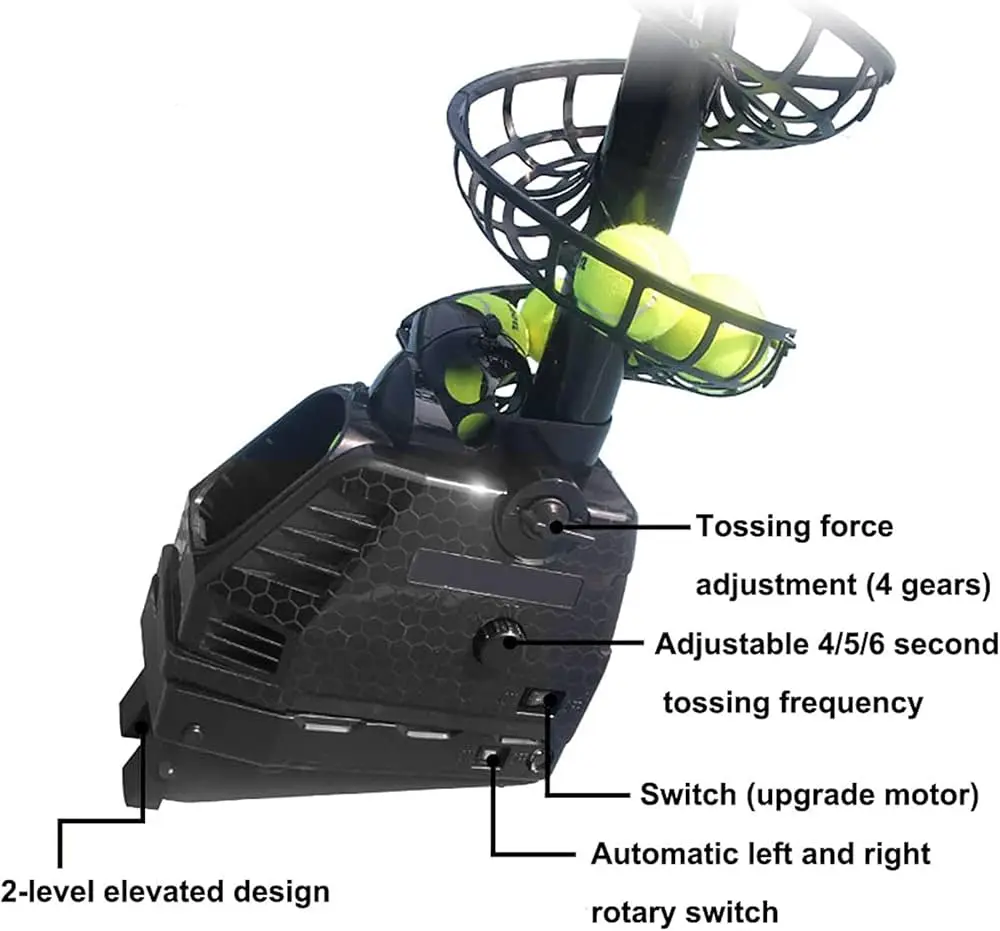 Tennis Ball Serving Machine Training 7 Sections Tennis Ball Launcher Machine For 30 Balls