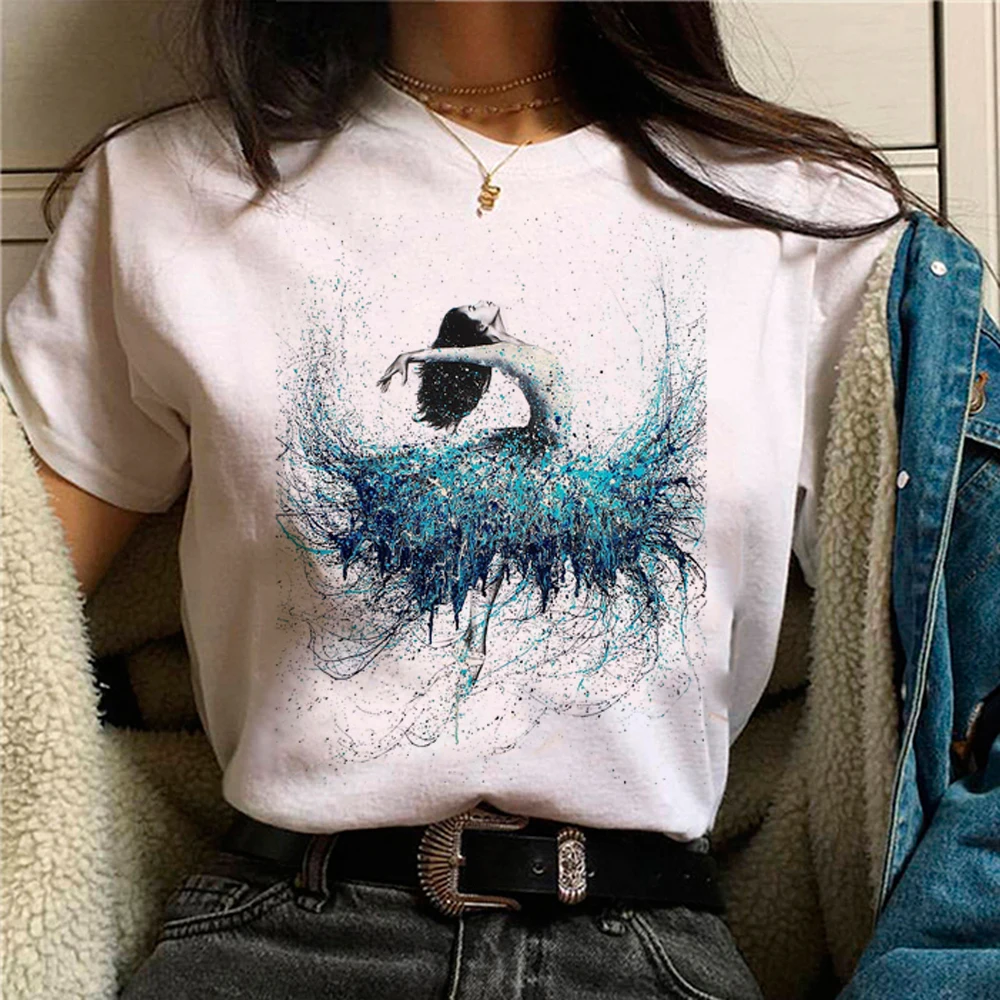 Ballet Dancer top women summer t shirt girl comic clothes