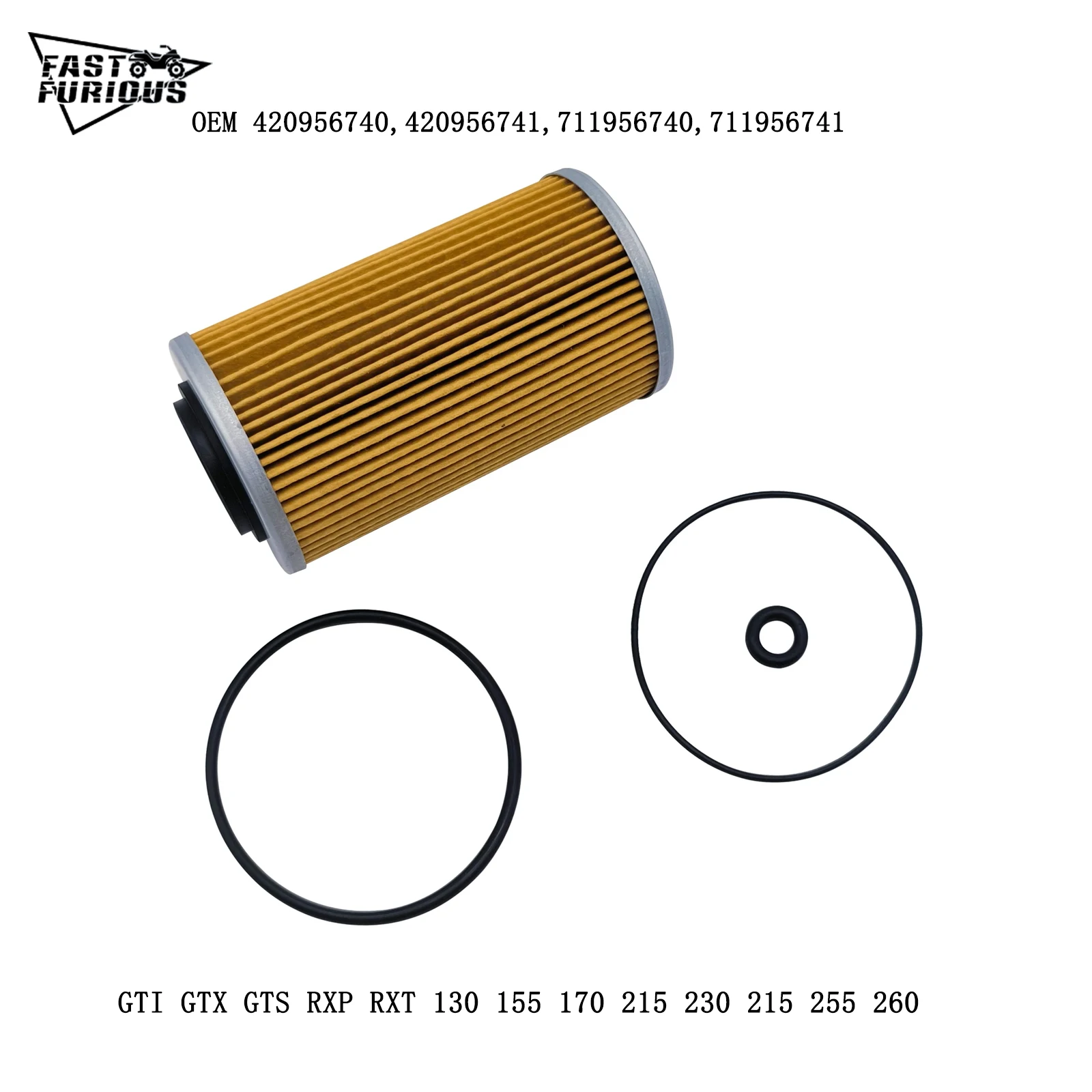 

Jetski Seado* Oil Filter & O Ring GTI GTX GTS RXP RXT 130 155 170 215 230 215 255 260 OEM:420956741 420956740