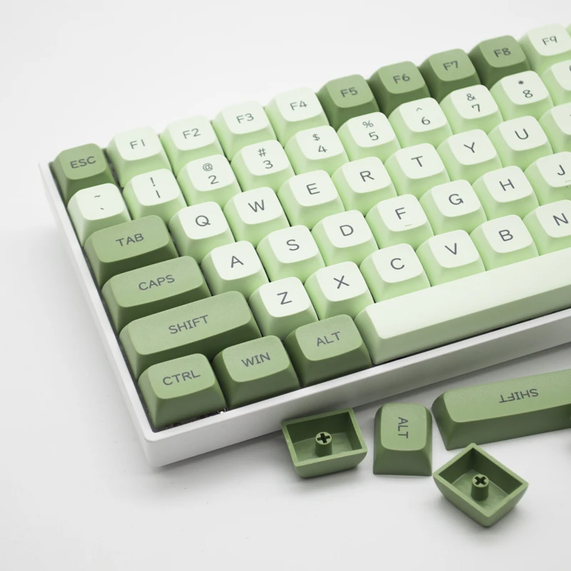 

123 keys Matcha Korean Japanese Thailand Russian Keycaps PBT XDA Profile Key Caps For Cherry MX Switch Mechanical Keyboard GK61