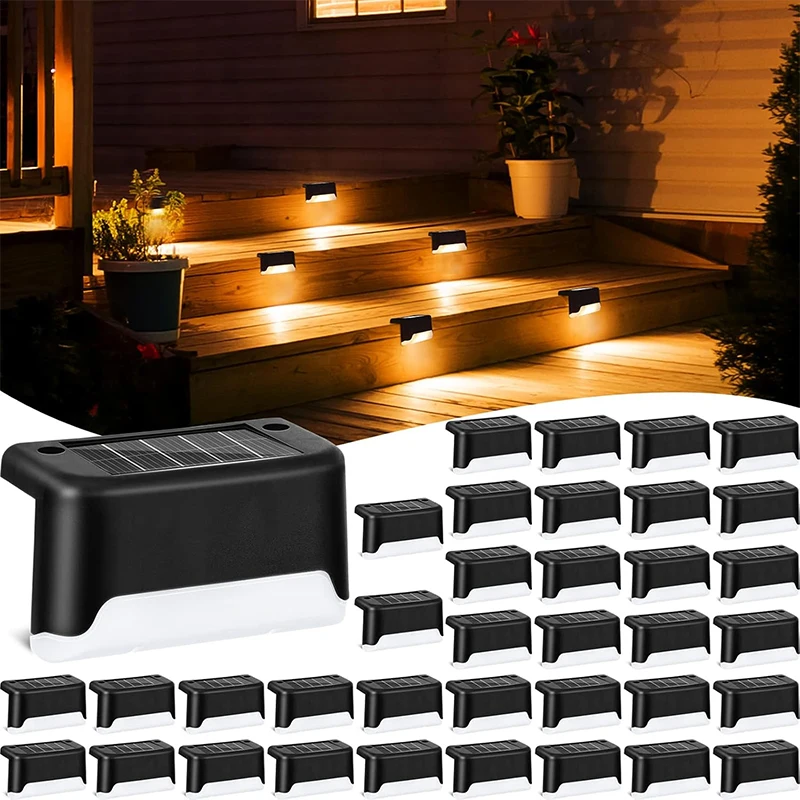 

Solar Deck Lights Outdoor Step Waterproof Fence Lamp for Pool Garden Wall Patio Yard Porch