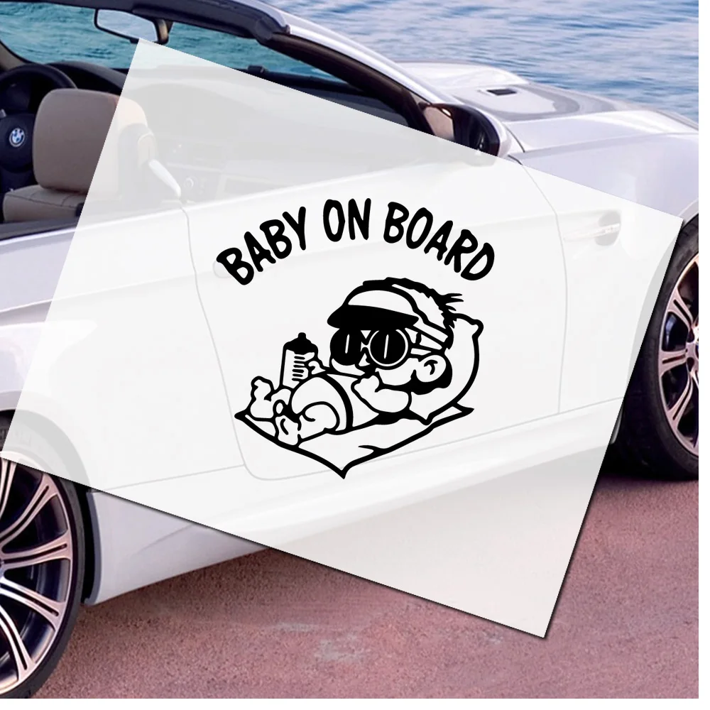 AttentionGrabbing Baby On Board Car Decals Colorful Cartoon Vinyl Stickers for Windows Body Promote Child Safety the Road