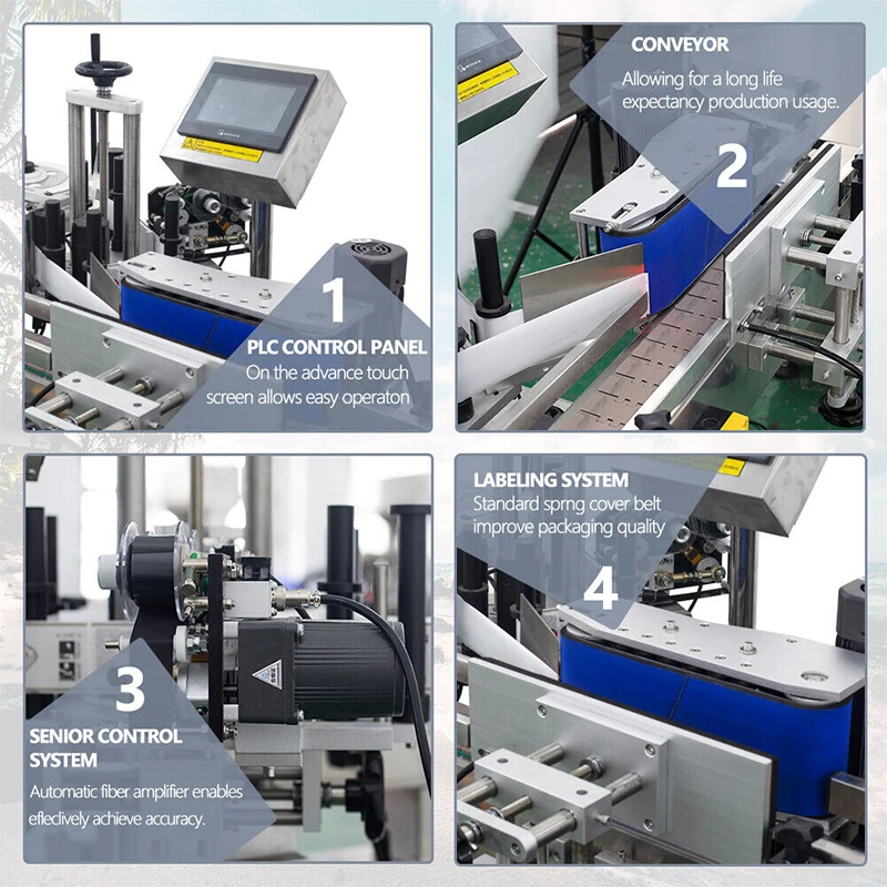 آلة وضع العلامات اللاصقة الجافة ذات الزجاجات المستديرة الأوتوماتيكية MT-200 مع التحكم PLC لجرة النبيذ الزجاجية للمشروبات وتعبئة صلصة التجميل