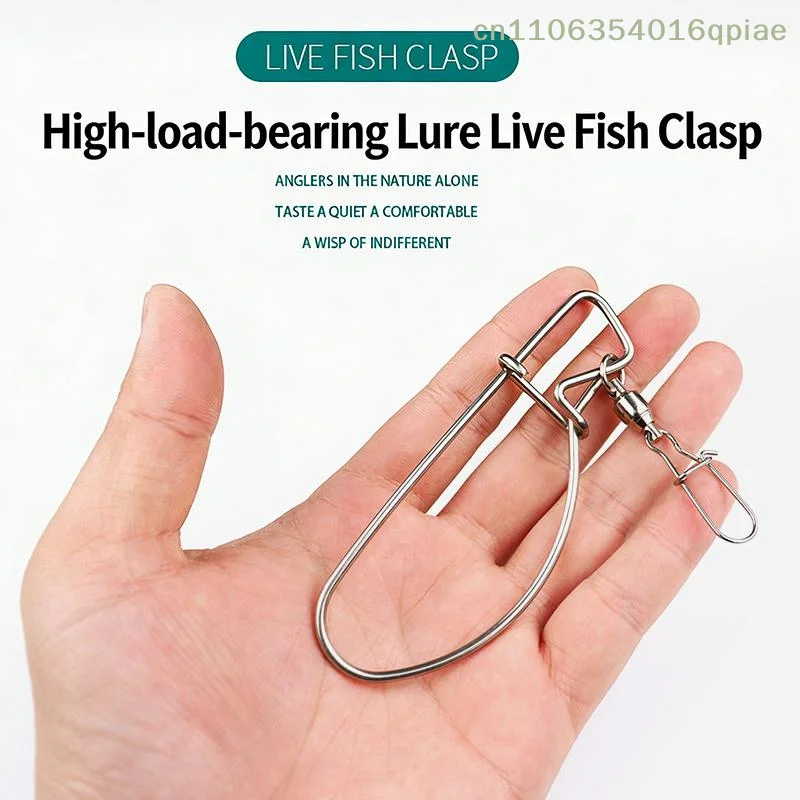 (夏4)釣り道具アクセサリー フィッシングロックバックル ステンレス製活魚ストリンガー