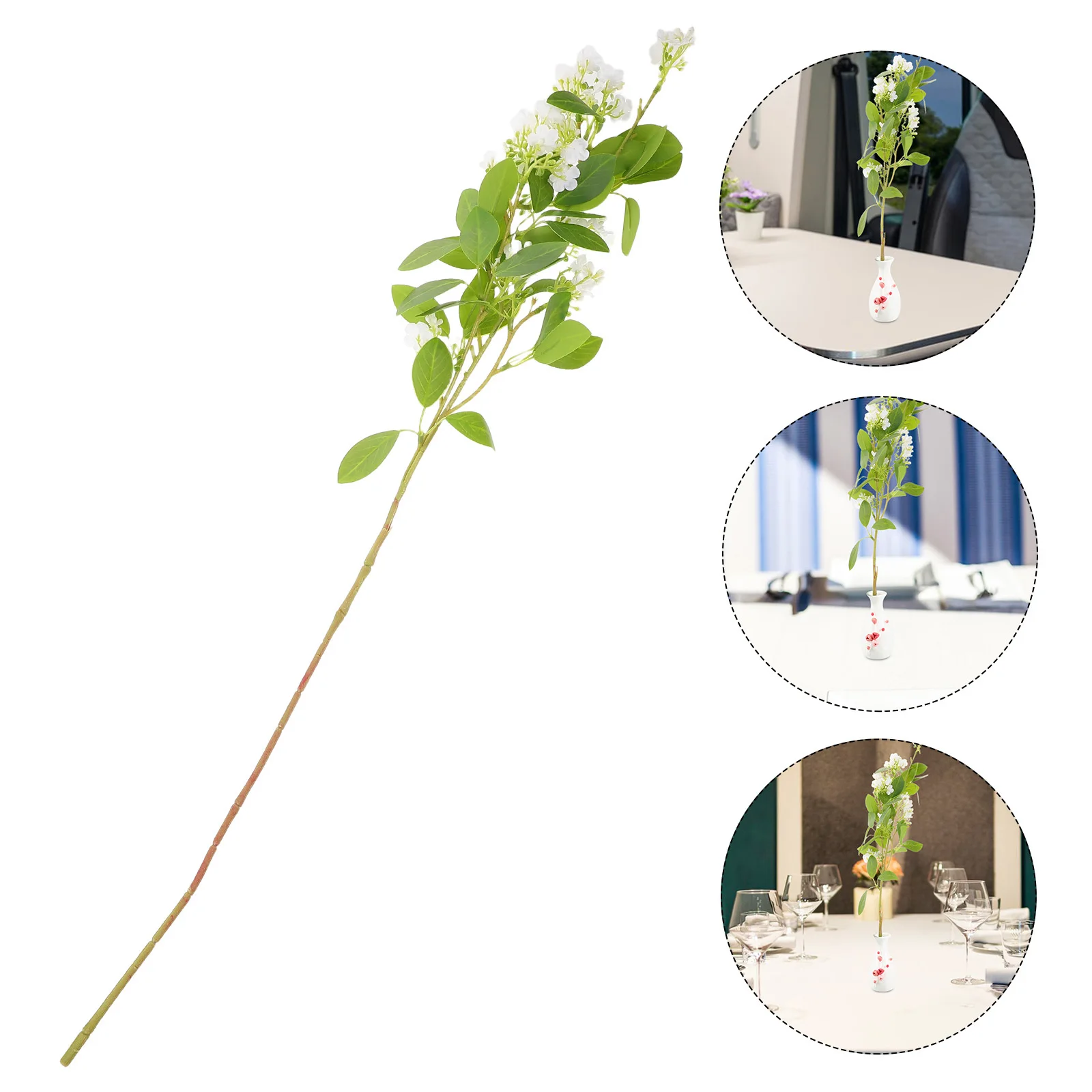 

Artificial Osmanthus Branches White Realistic Faux Flower Stems Lifelike Vase Filler for Home Office Cafe Decoration Simulation