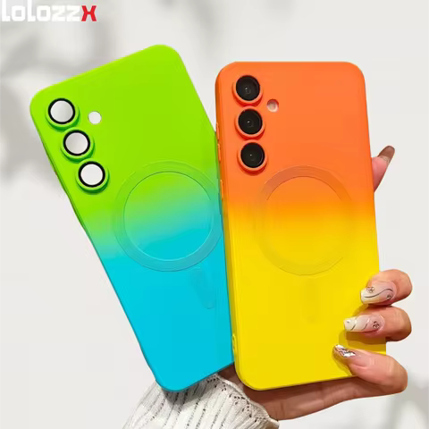 Gradient Soft Case for Samsung Galaxy S25 Ultra A55 A56 A36 A35 S24 S23 S22 S21 S20 Plus FE Note20 For Magsafe Magnetic Cover