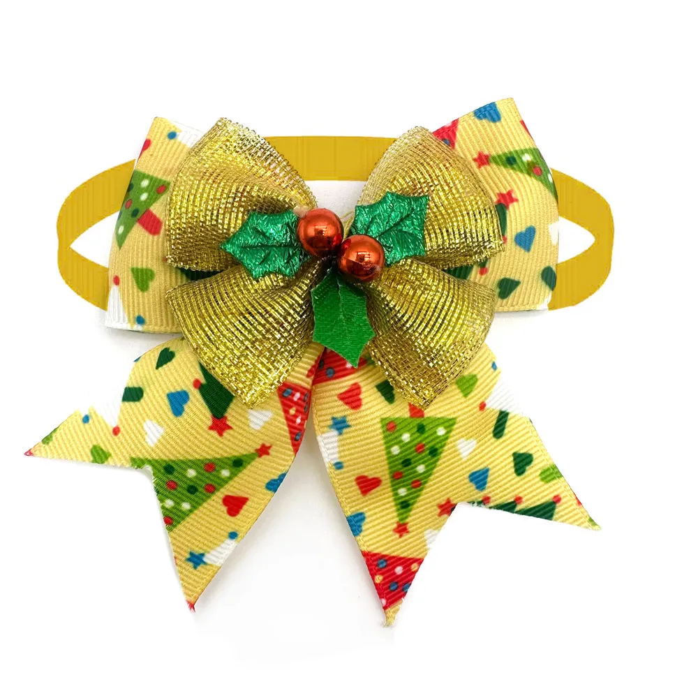 50 stücke Weihnachten Hund Fliege Schneemann Weihnachts baum kleiner Hund Katze Fliege Halsband für Hunde Haustiere Pflege liefert Hund Zubehör – Detail 9