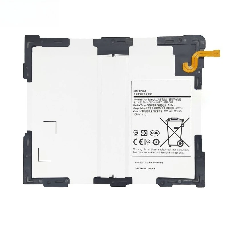 Brand New EB-BT595ABE Tablet Battery 3.8V 7300mAh For Samsung Galaxy Tab A2 10.5 SM-T590 SM-T595 Replaceable Lithium Battery