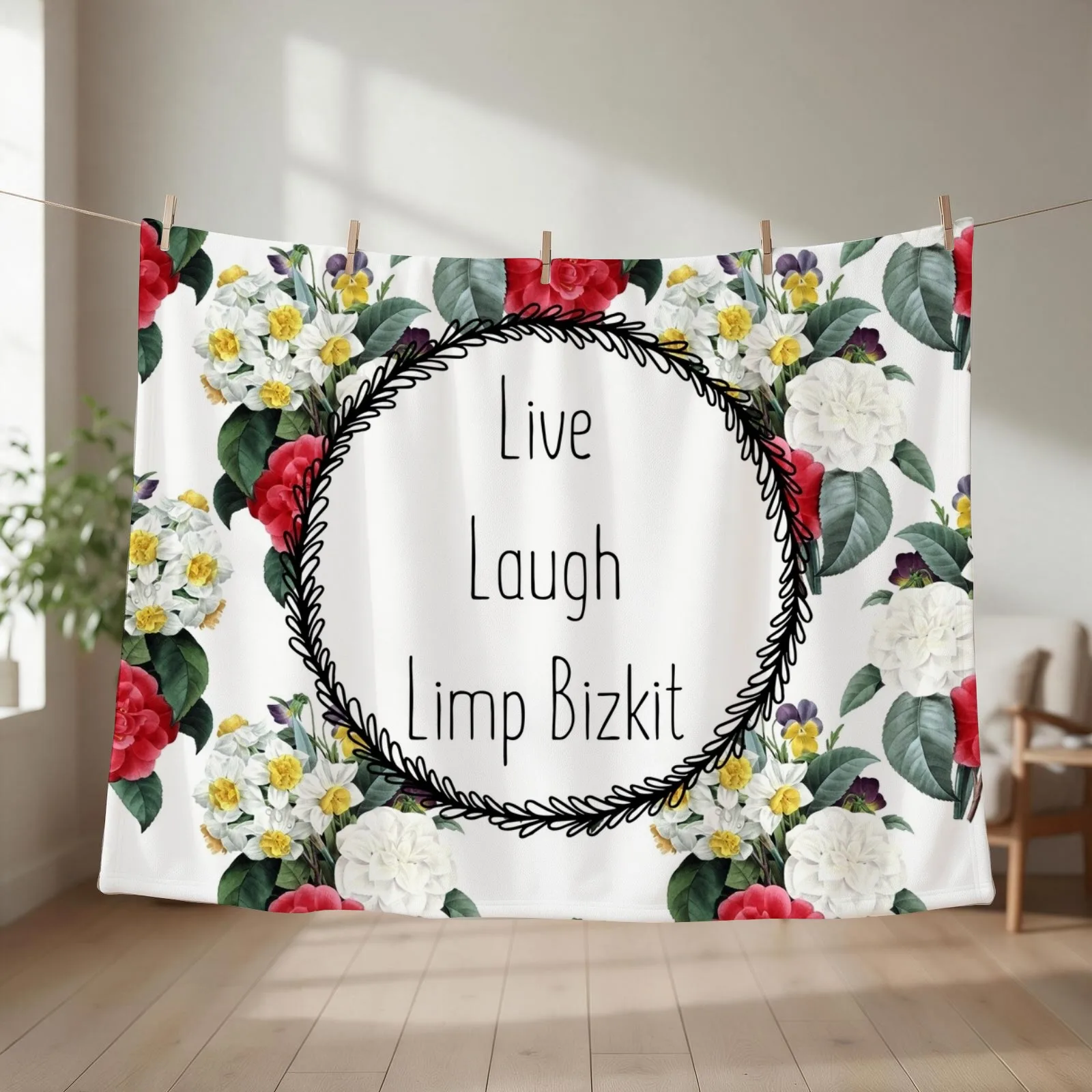 Live Laugh Limp Bizkit Throw Blanket Hairys Comforter manga Cute Plaid Blankets